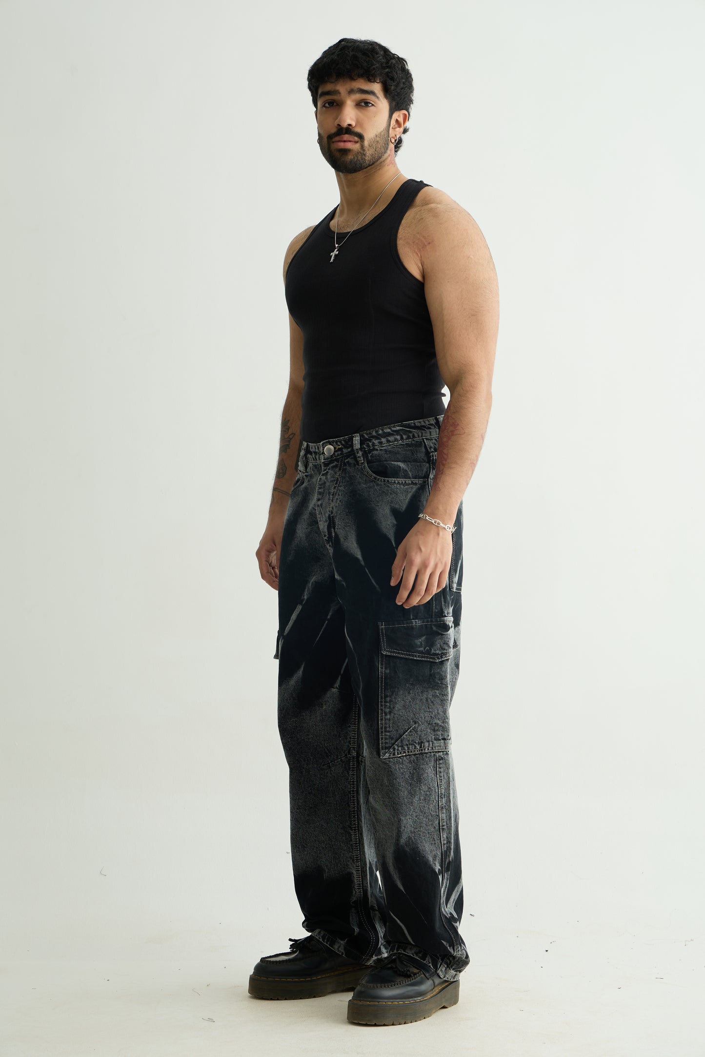 Black Fade Utility Cargos