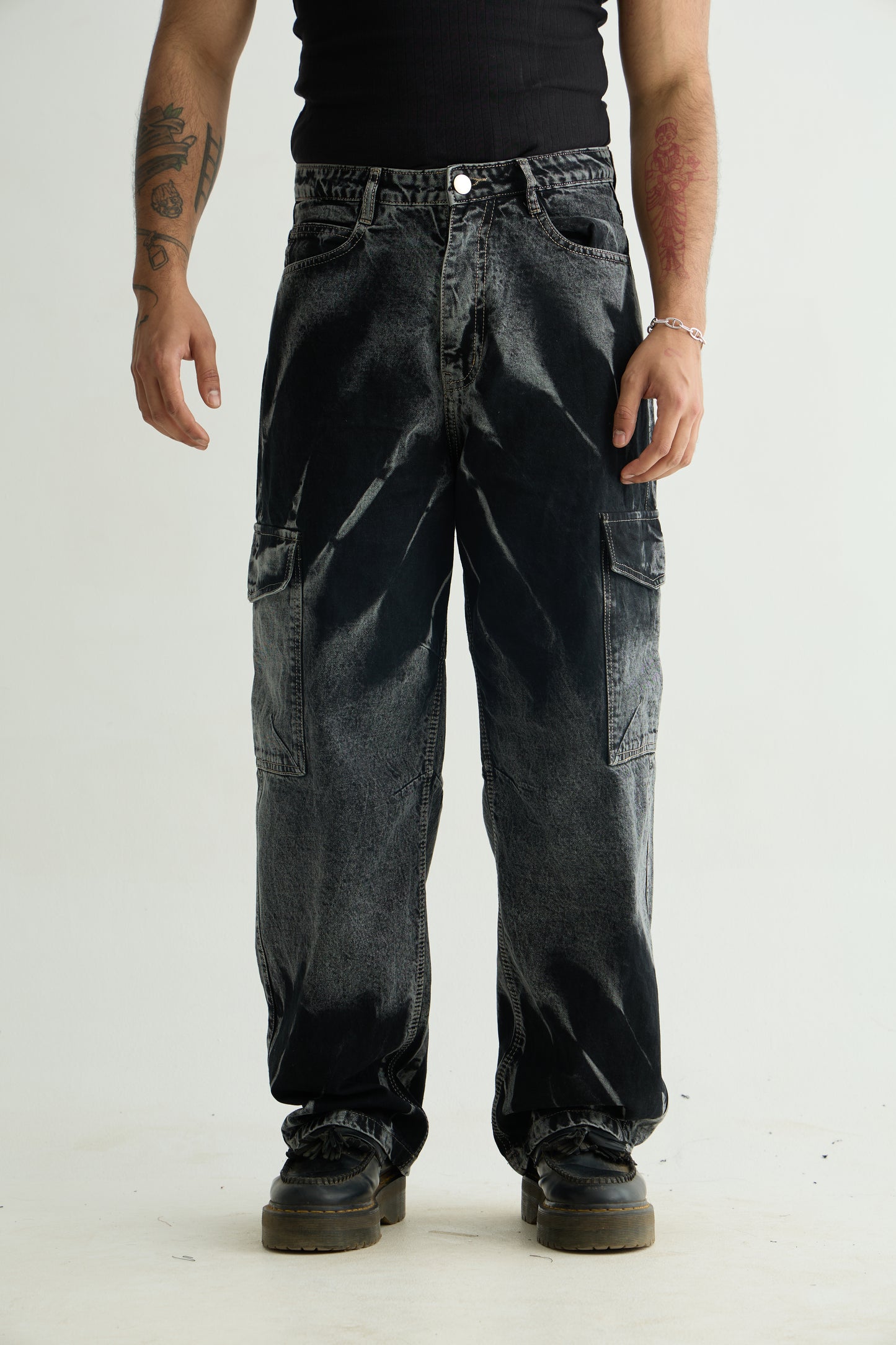 Black Fade Utility Cargos