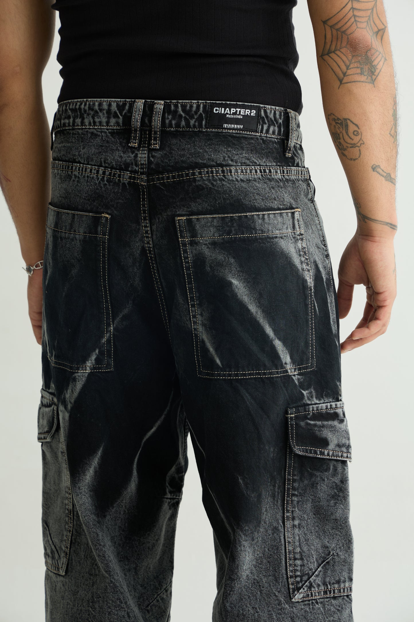 Black Fade Utility Cargos