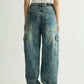 Stone Wash Denim Cargos