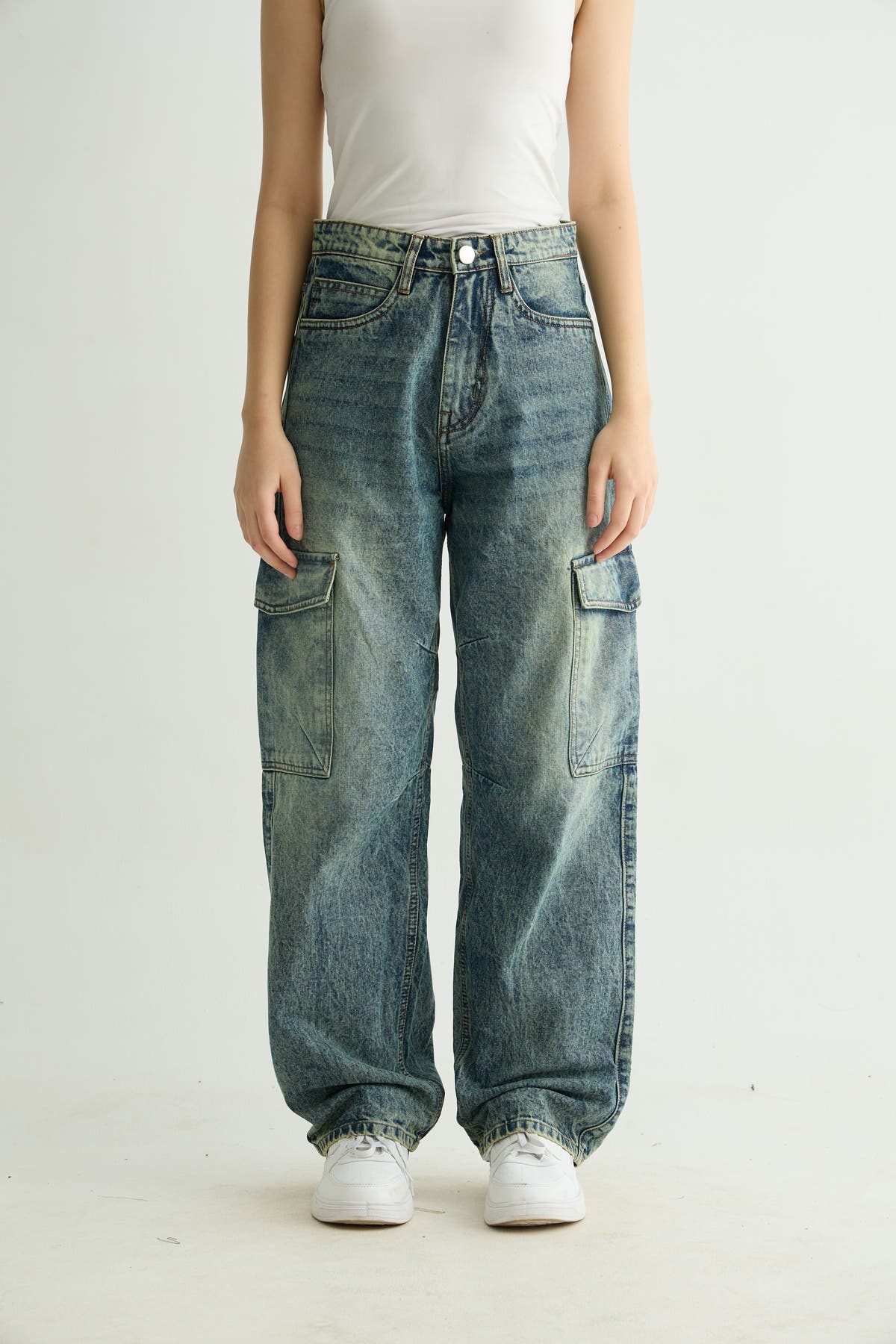 Chapter2Drip Stone Wash denim cargos