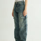 Stone Wash Denim Cargos
