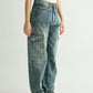 Stone Wash Denim Cargos