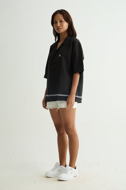 Sound of Silence Black Bowling Shirt