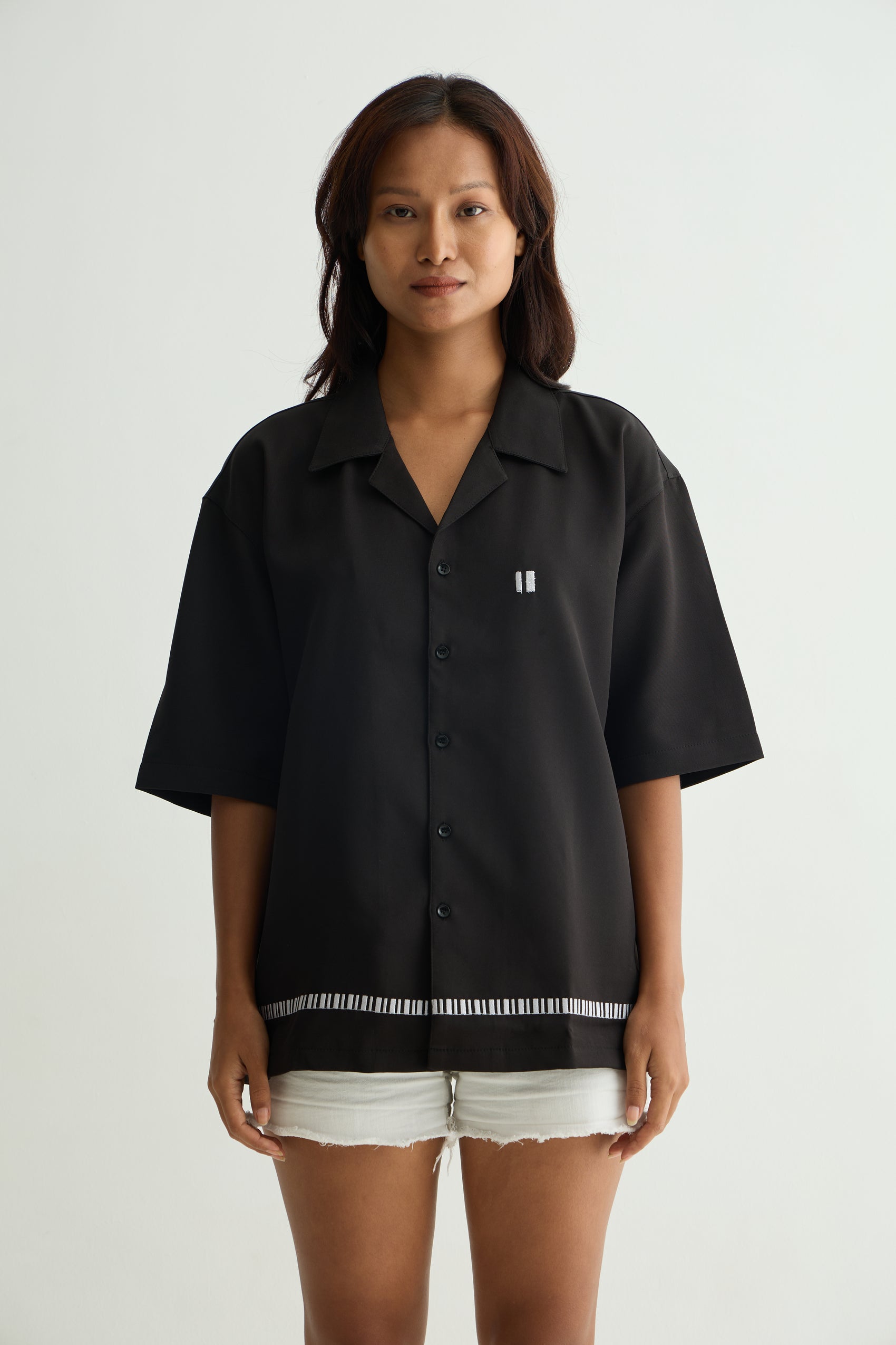 Sound of Silence Black Bowling Shirt