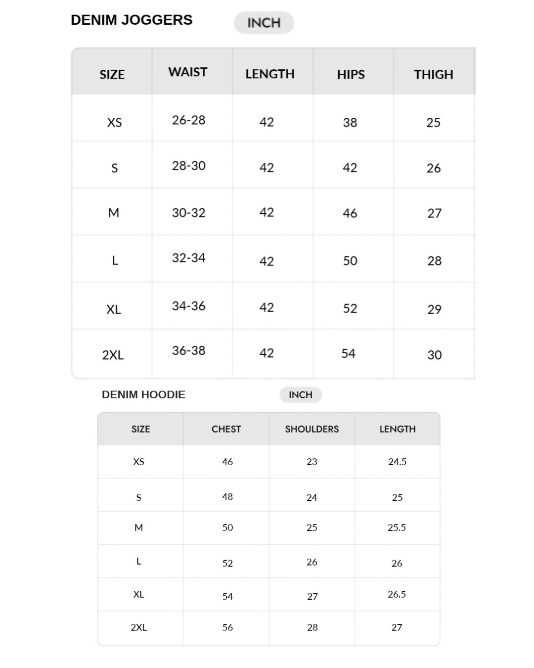 Size chart
