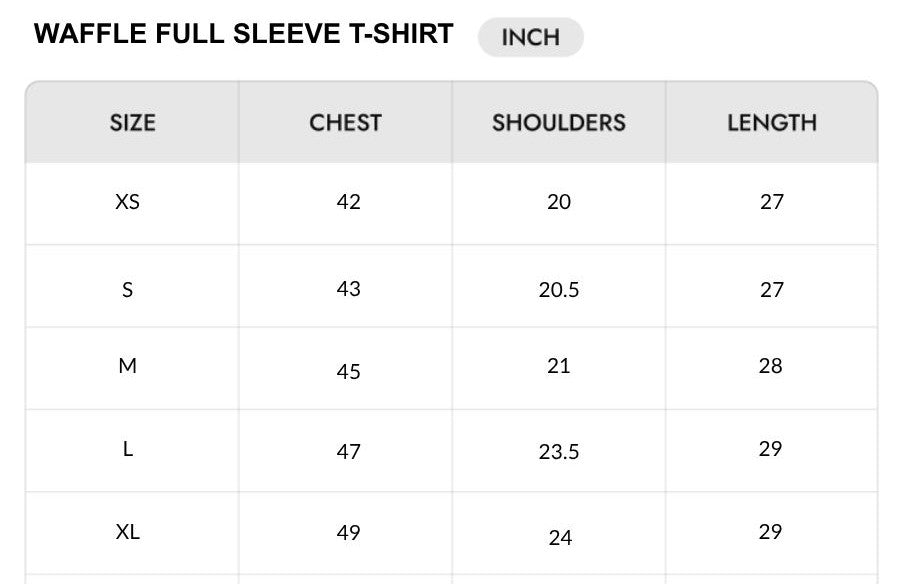 Size chart - INCH