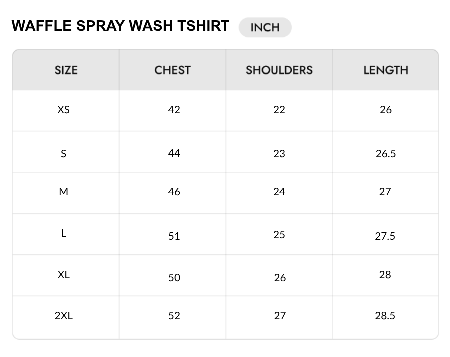 Size chart - INCH