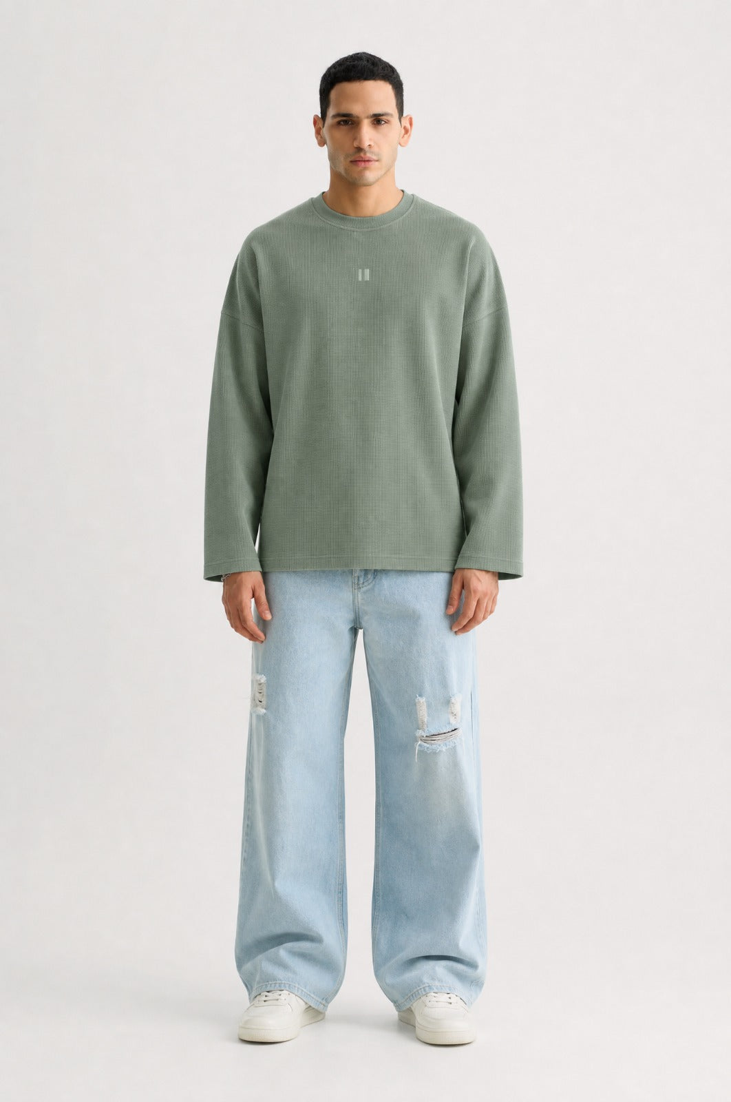 Olive Waffle Full Sleeve T-shirt