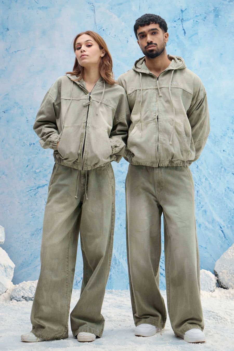 Olive Washed Denim Co-Ord Set