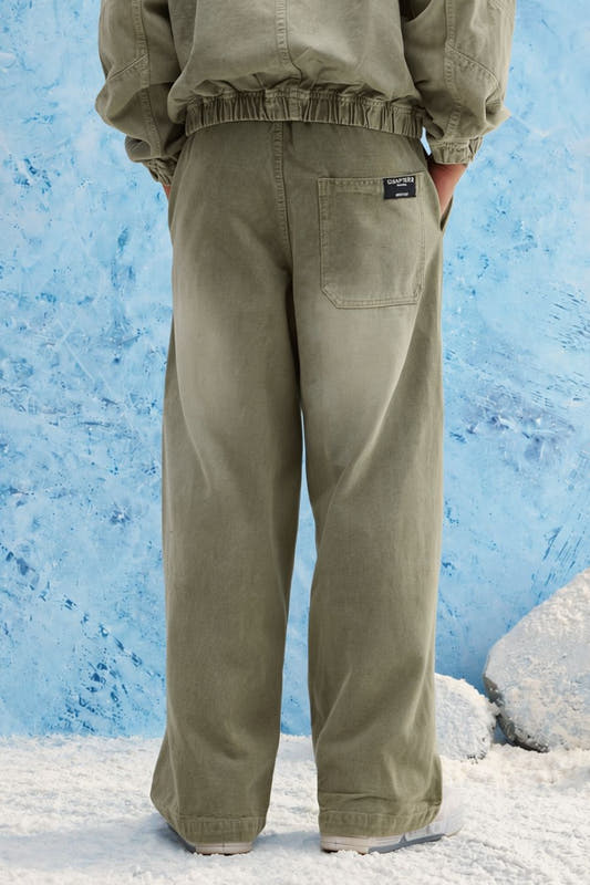 Olive Washed Denim Joggers