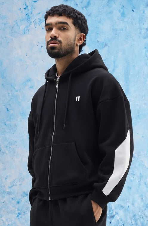 Black Everyday Zipper Hoodie