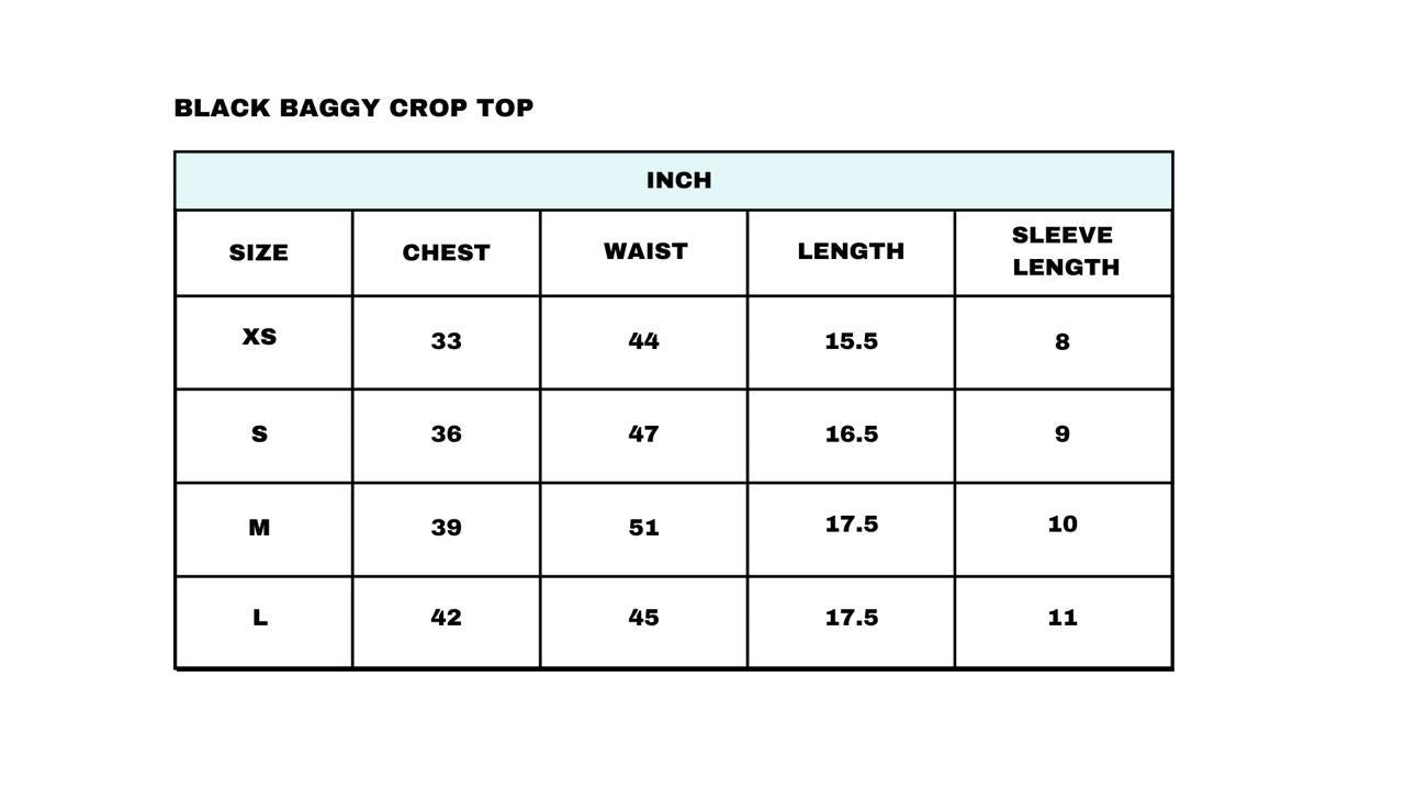 Size chart