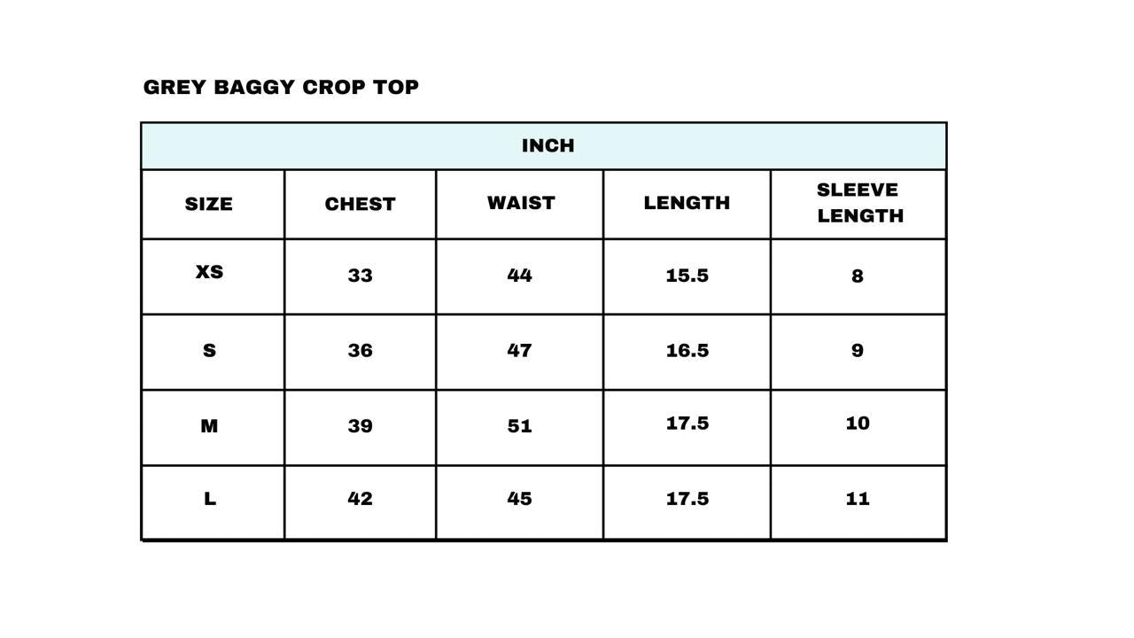 Size chart