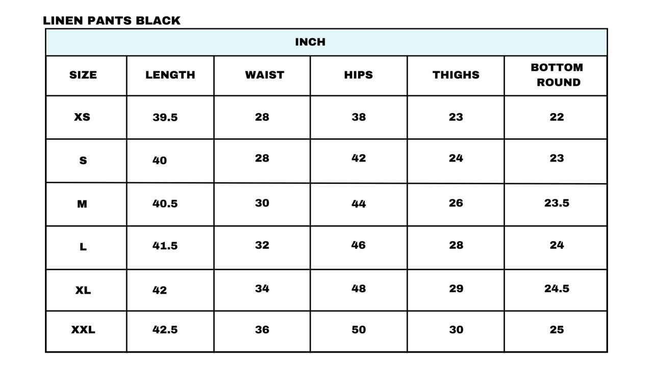 Size chart