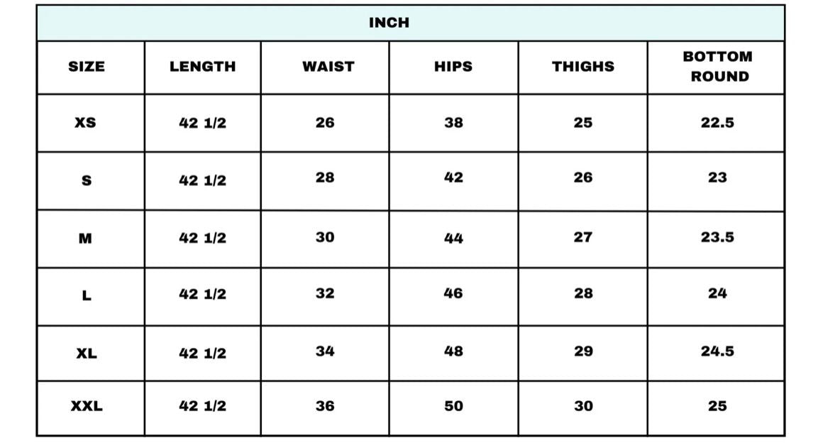Size chart