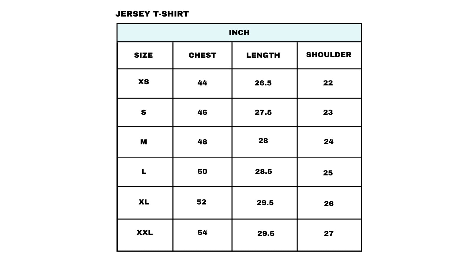 Size chart