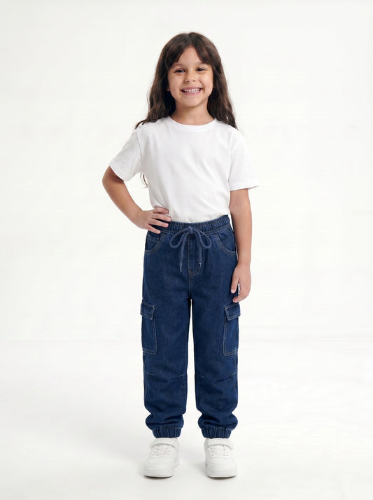 Indigo Denim Joggers Jr