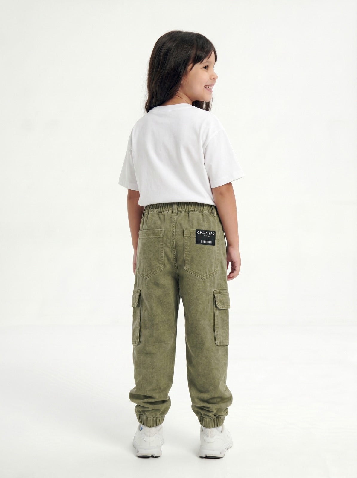 Olive Wash Denim Joggers Jr