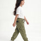 Olive Wash Denim Joggers Jr