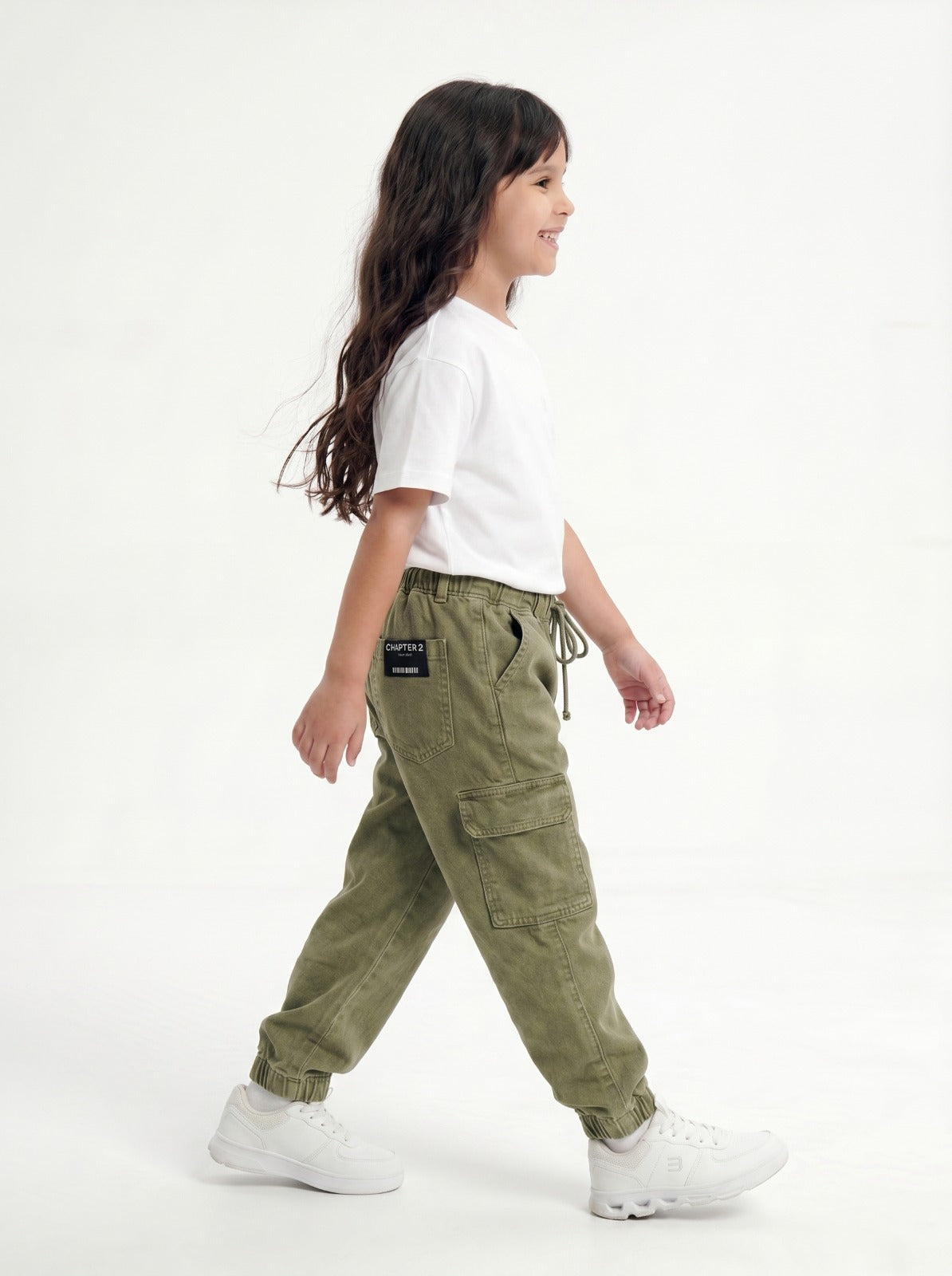 Olive Wash Denim Joggers Jr