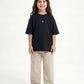 Black Solid T-Shirt Jr