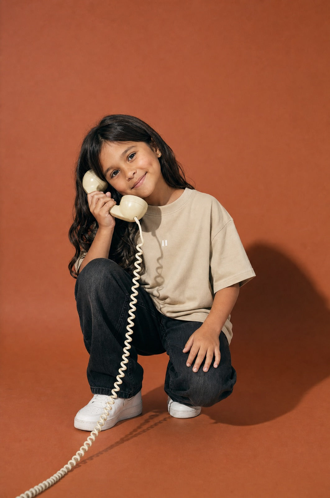 Cream Solid T-Shirt Jr