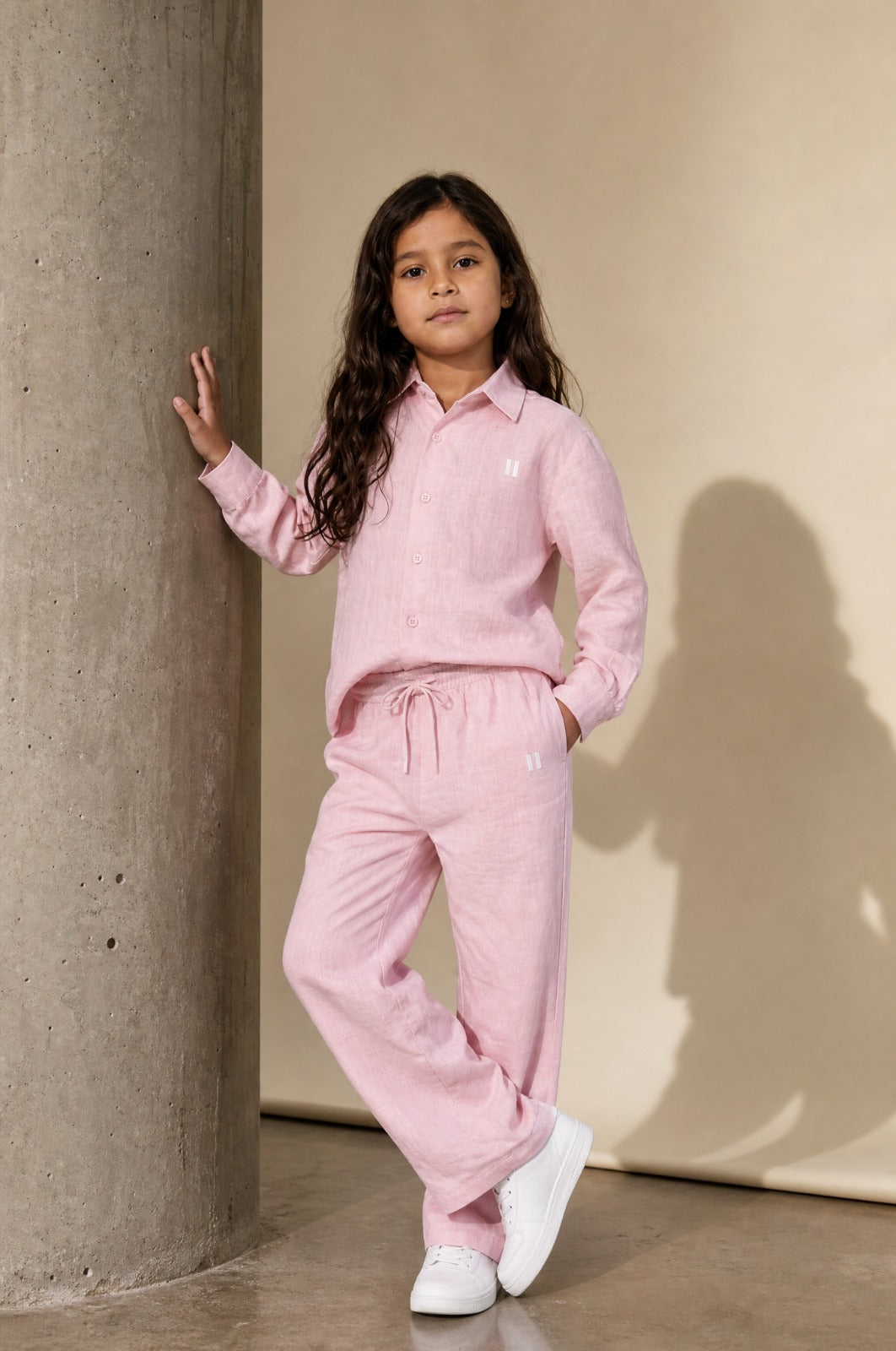 Baby Pink Linen Set Jr