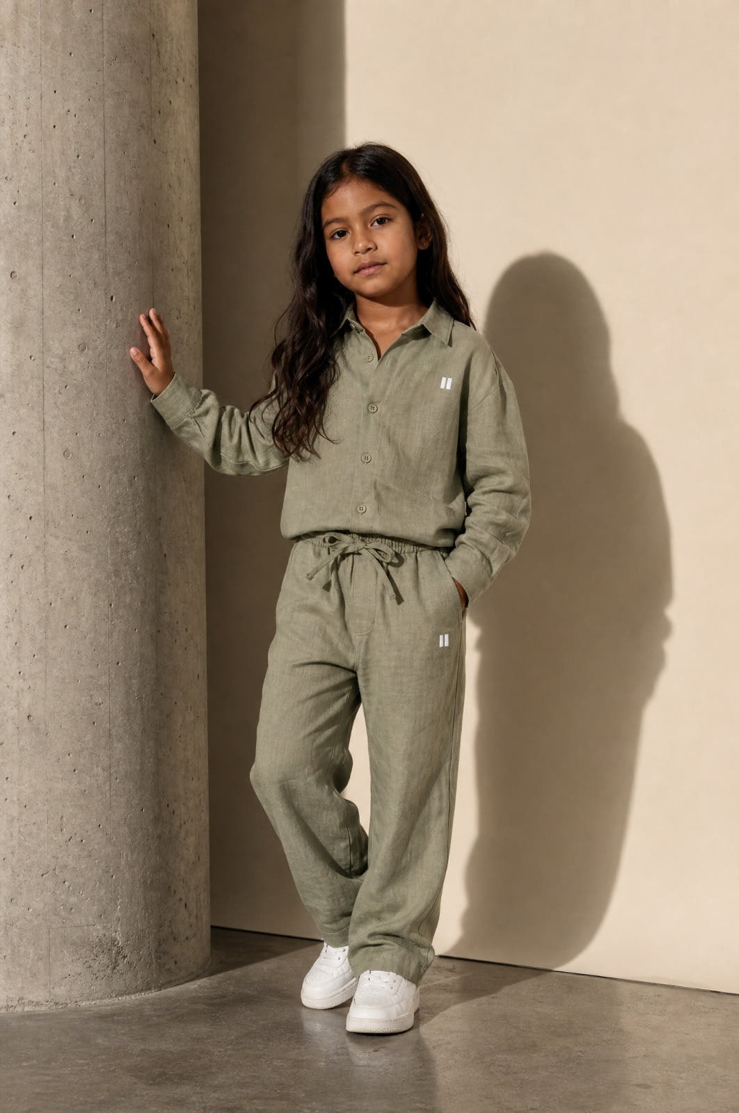 Olive Linen Set Jr