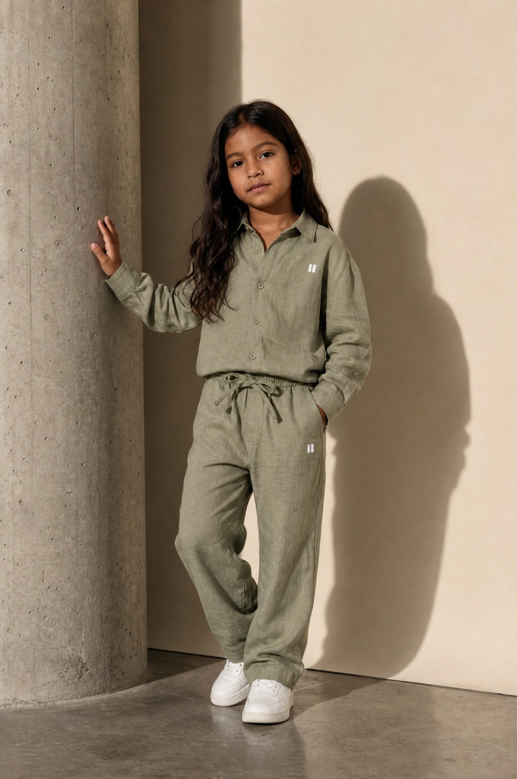 Olive Linen Set Jr