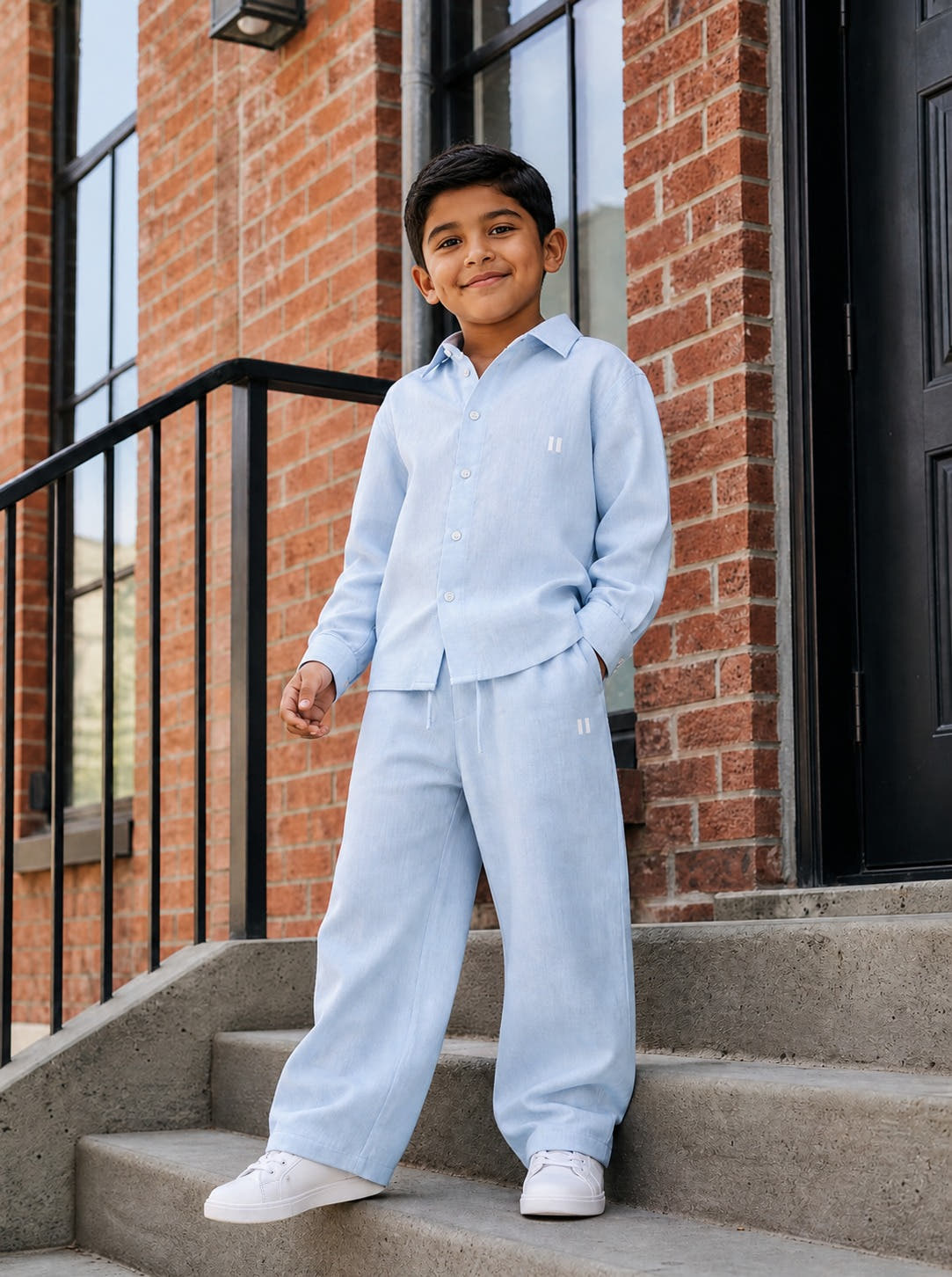 Light Blue Linen Set Jr