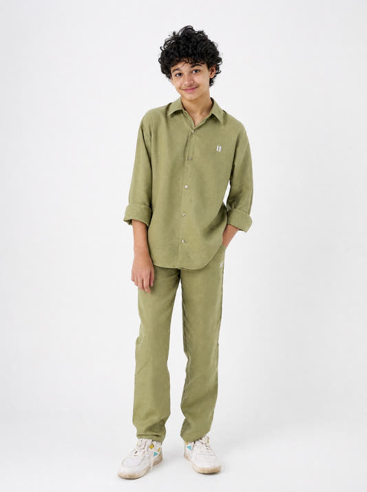 Olive Linen Set Jr