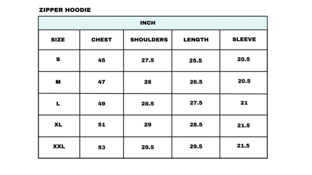 Size chart