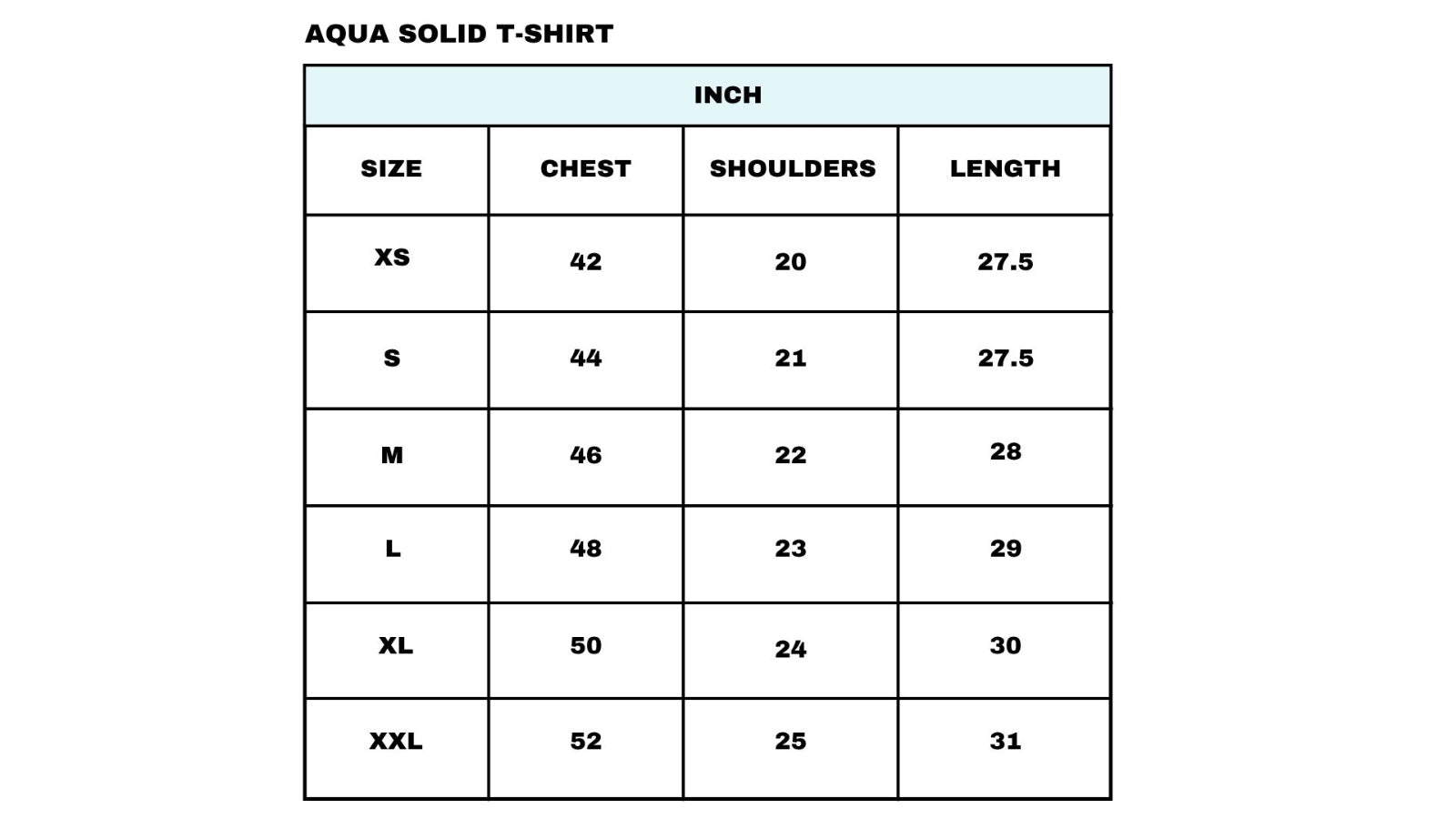Size chart