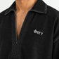Black Denim Kurta Set - Neckline detail