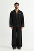 Black Denim Kurta Set - Front