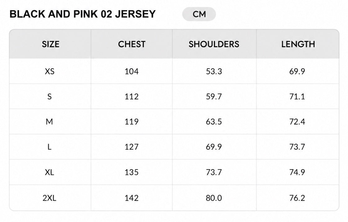 Size chart - CM