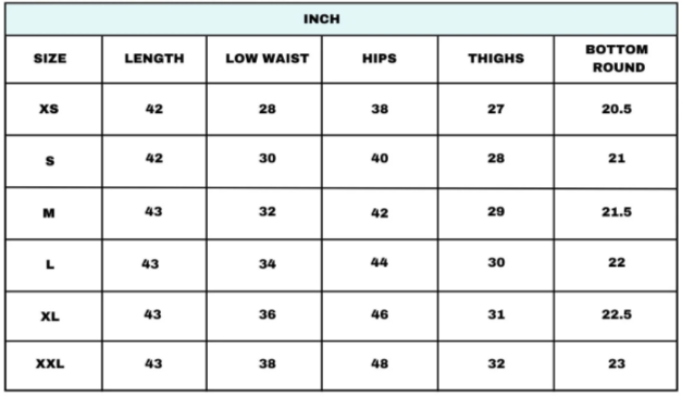 Size chart