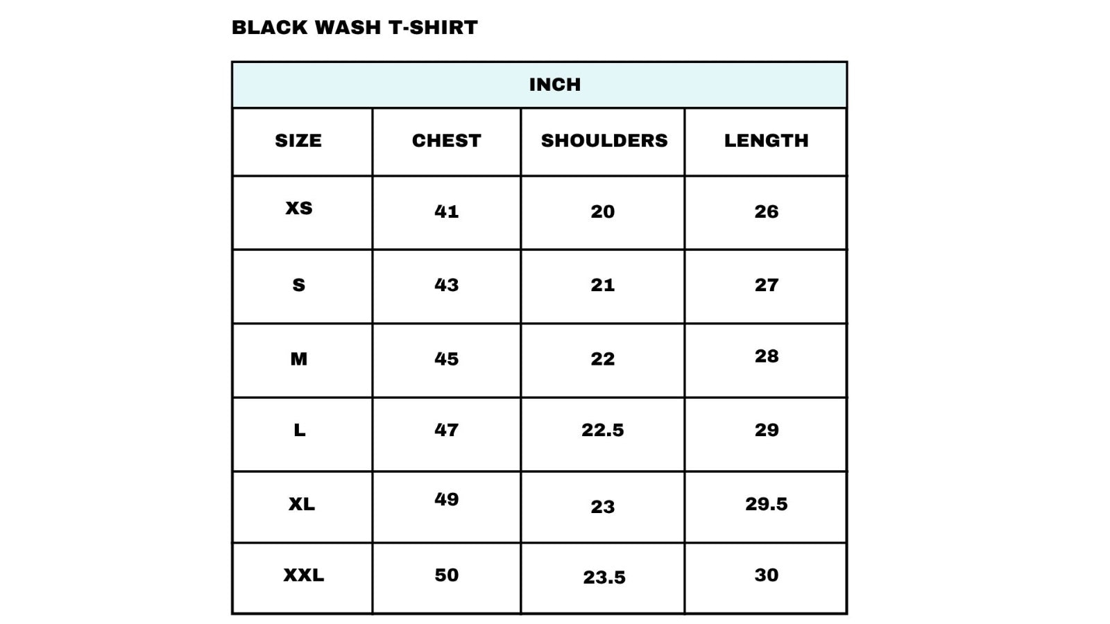 Size chart