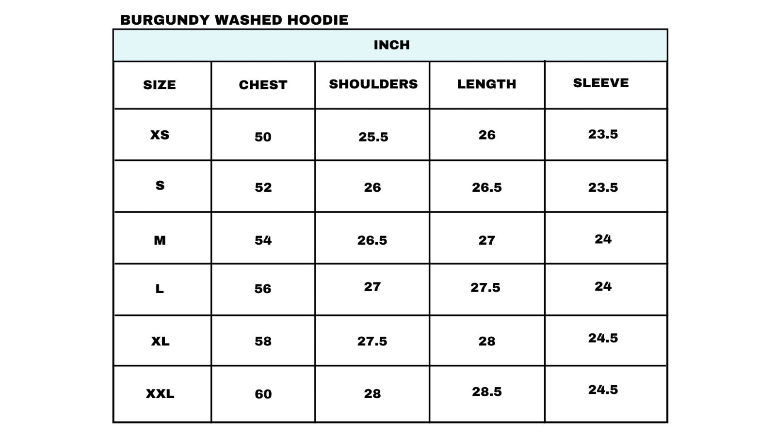 Size chart