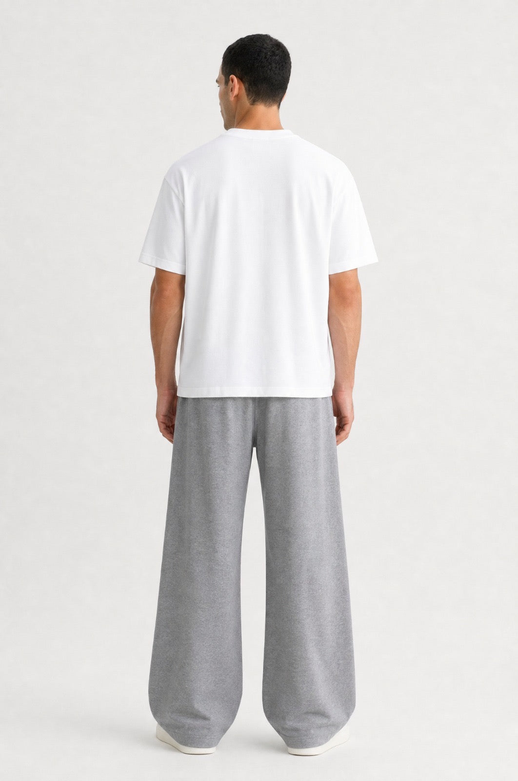 Grey Melange Baggy Joggers