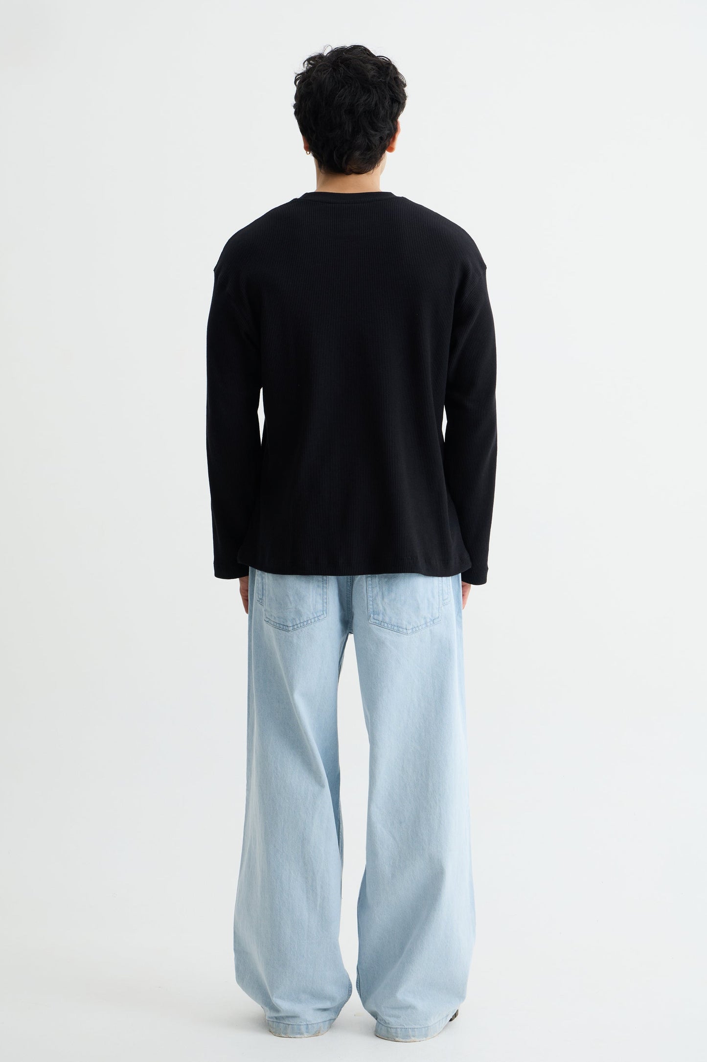 Black Waffle Full Sleeve T-shirt