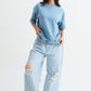 Dusty Blue Solid T-shirt