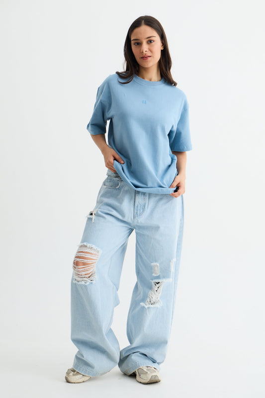 Dusty Blue Solid T-shirt