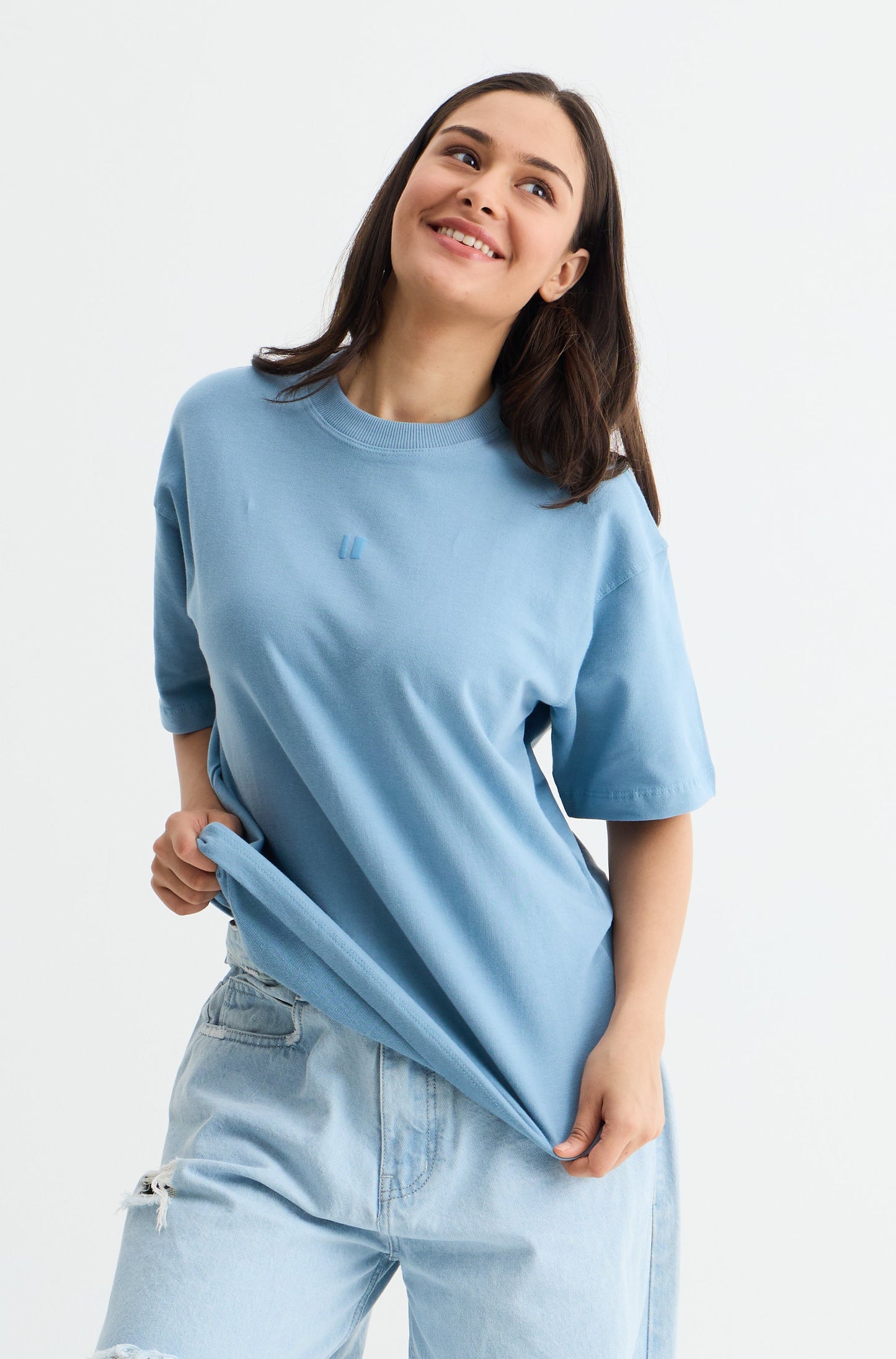 Dusty Blue Solid T-shirt