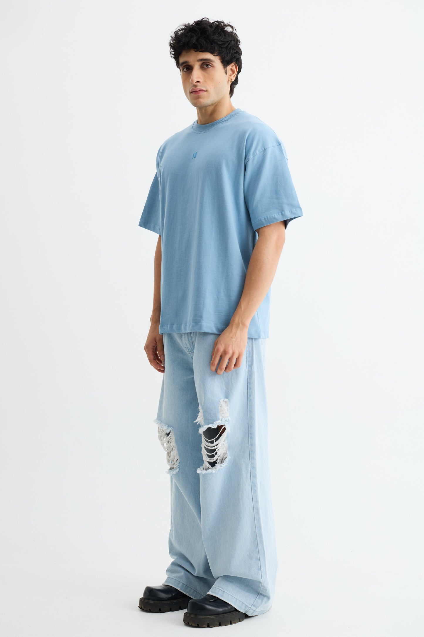 Dusty Blue Solid T-shirt
