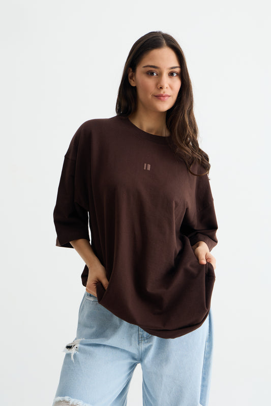 Brown Solid T-shirt