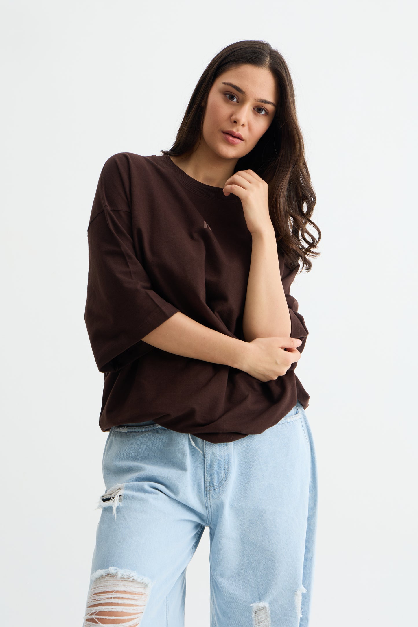 Brown Solid T-shirt