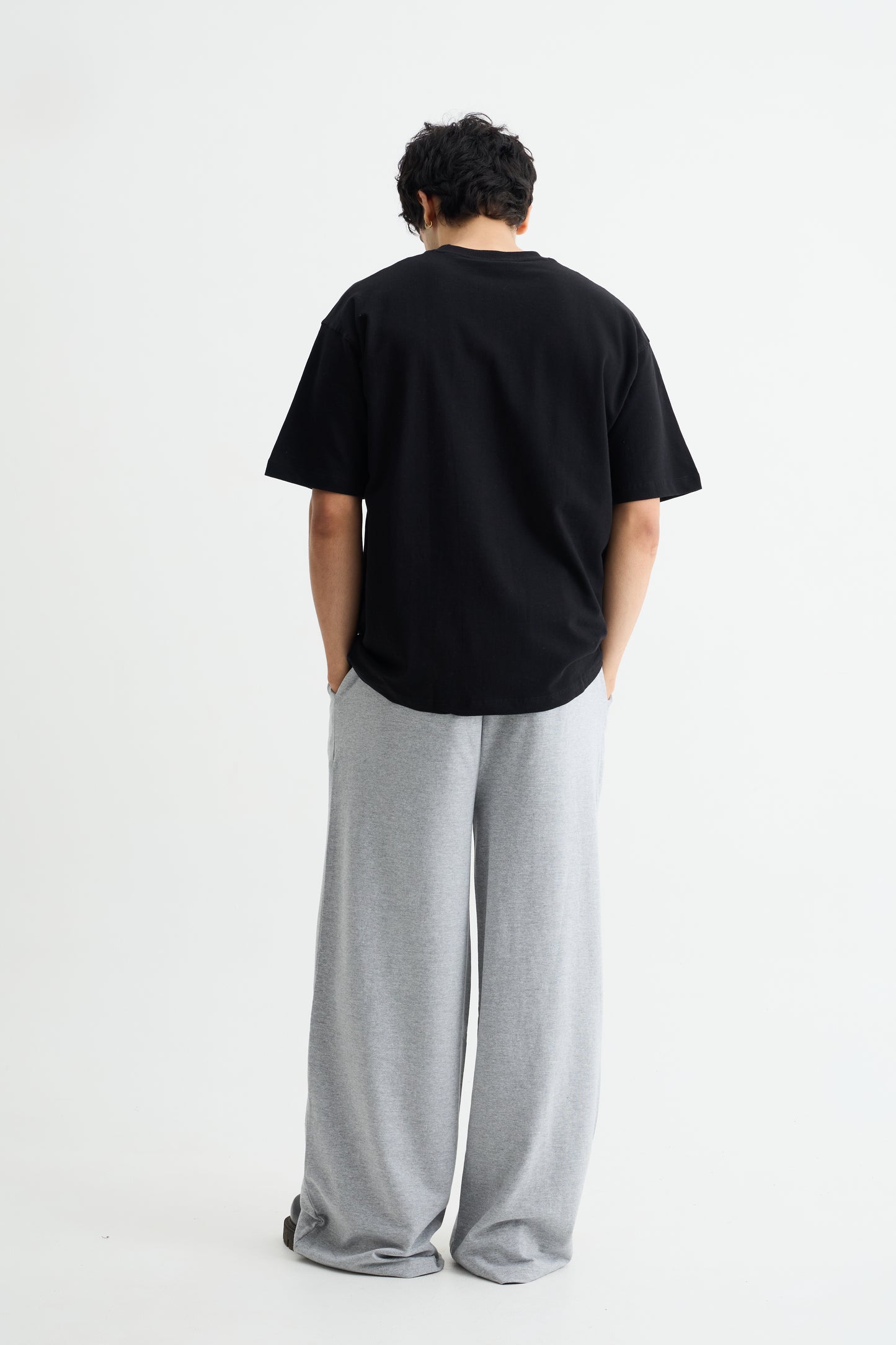 Grey Melange Baggy Joggers