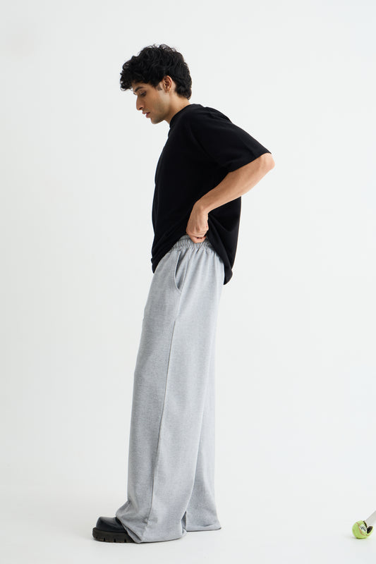 Grey Melange Baggy Joggers
